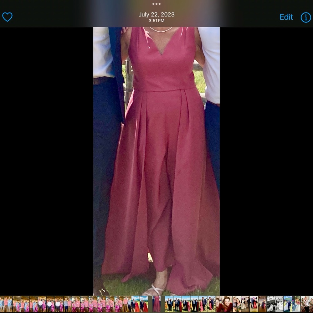 Kay Unger Pink Walk-Thru Jumpsuit size 14/Berry Sorbet (color)
